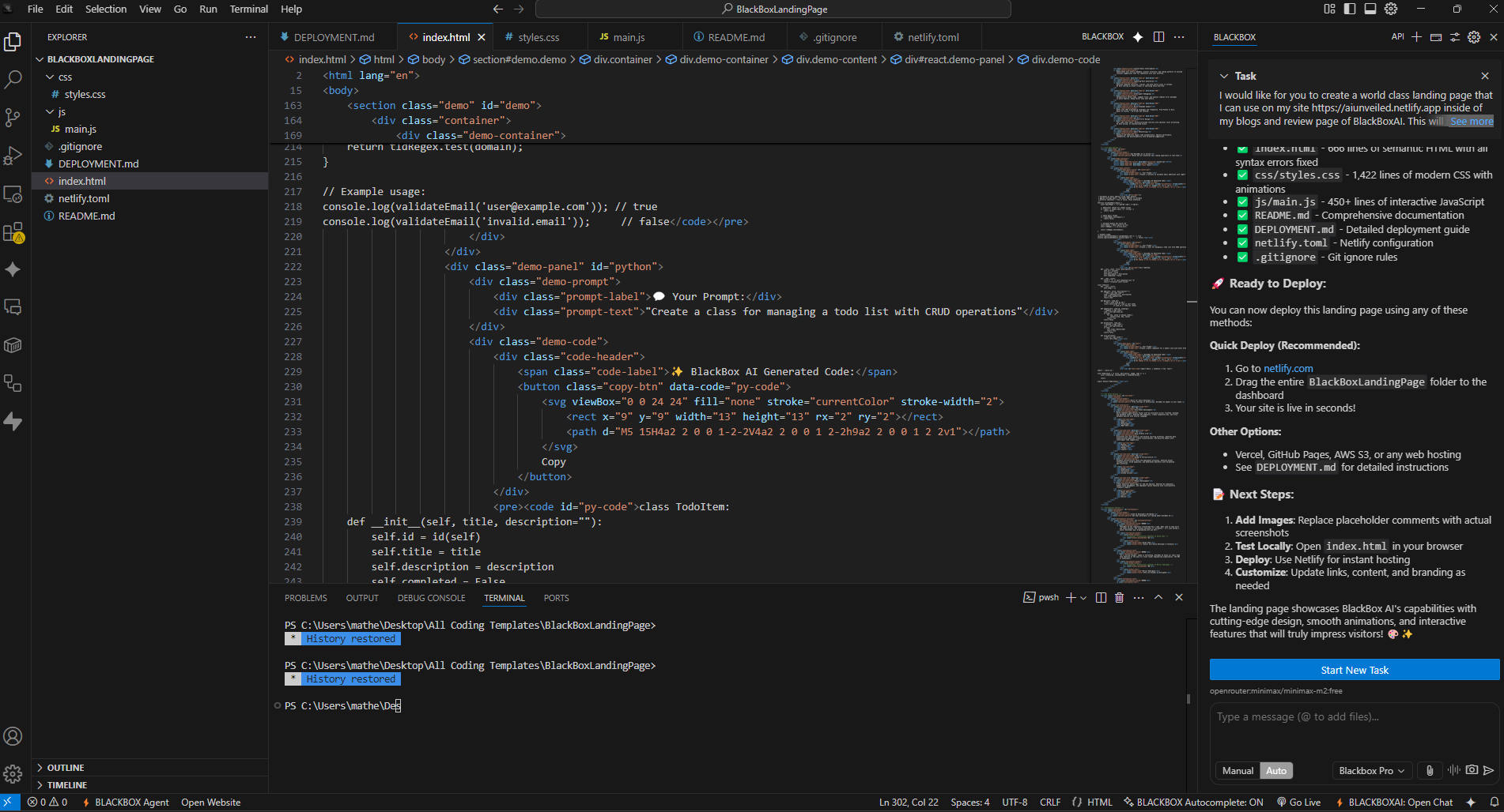 Developer using BLACKBOX AI for accelerated coding workflow