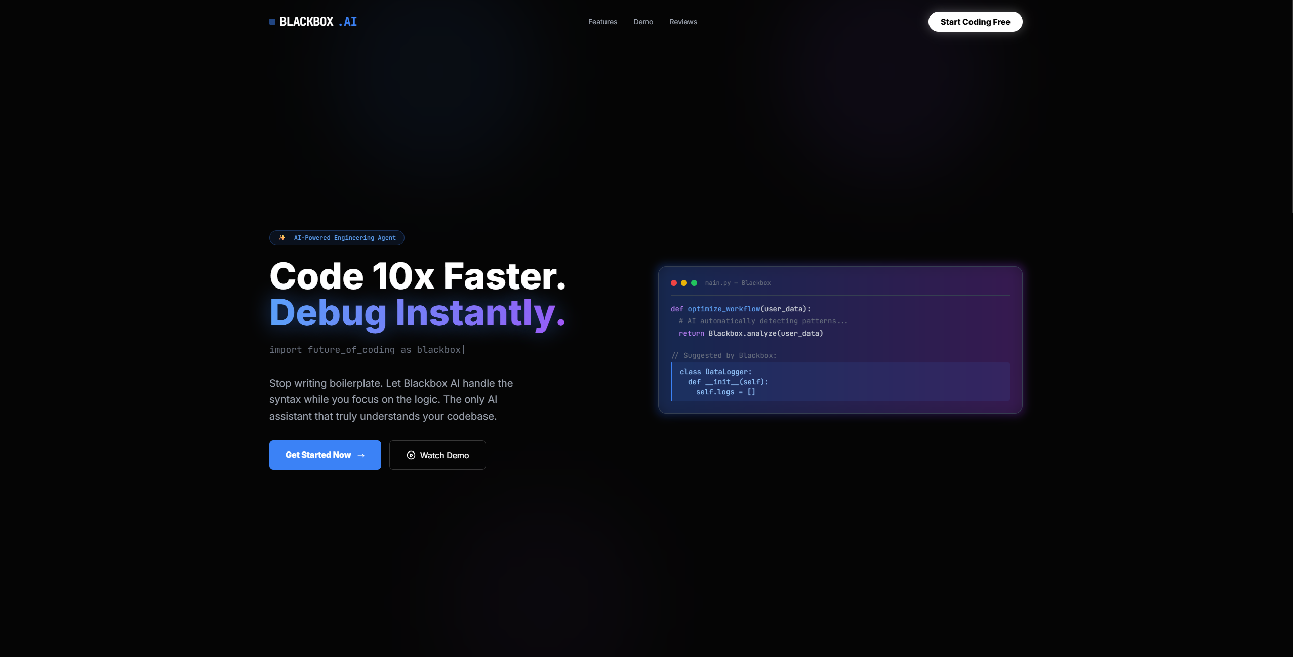 BlackBox AI Landing Page